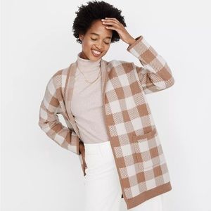 MADEWELL Minetta Sweater Coat in Buffalo Check — Size Small — EUC